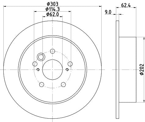 DR 5 1.6 Brake Disc, Hella OEM, OEM 4243142040 - View 2