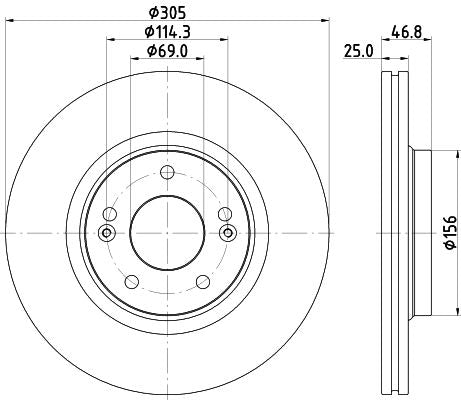 Hella Brake Disc for Hyundai, Hyundai (beijing) & more, OEM quality, OEM 51712C1000 - View 2