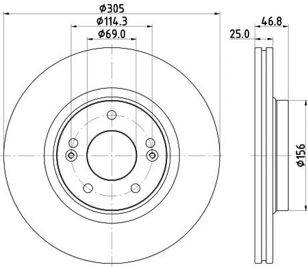 Hella Brake Disc for Hyundai, Hyundai (beijing) & more, OEM quality, OEM 51712C1000 - View 2