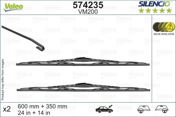 Valeo Front Wiper Blade Set for Vauxhall, OEM quality, OEM 1272144, MPN 574235