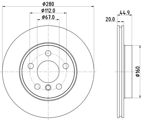 BMW i3 Brake Disc, Hella OEM, OEM 34116861649 - View 2