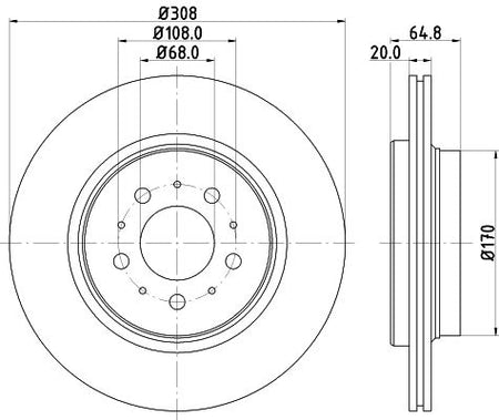 Volvo XC90 Brake Disc, Hella OEM, OEM 31423152 - View 2