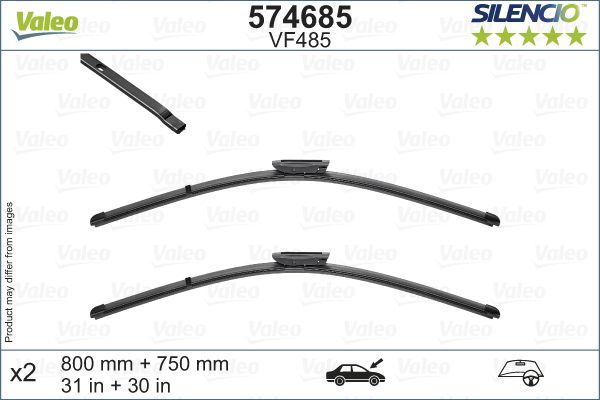 Valeo Front Wiper Blade Set for Citroen, OEM quality, OEM 1613157880, MPN 574685