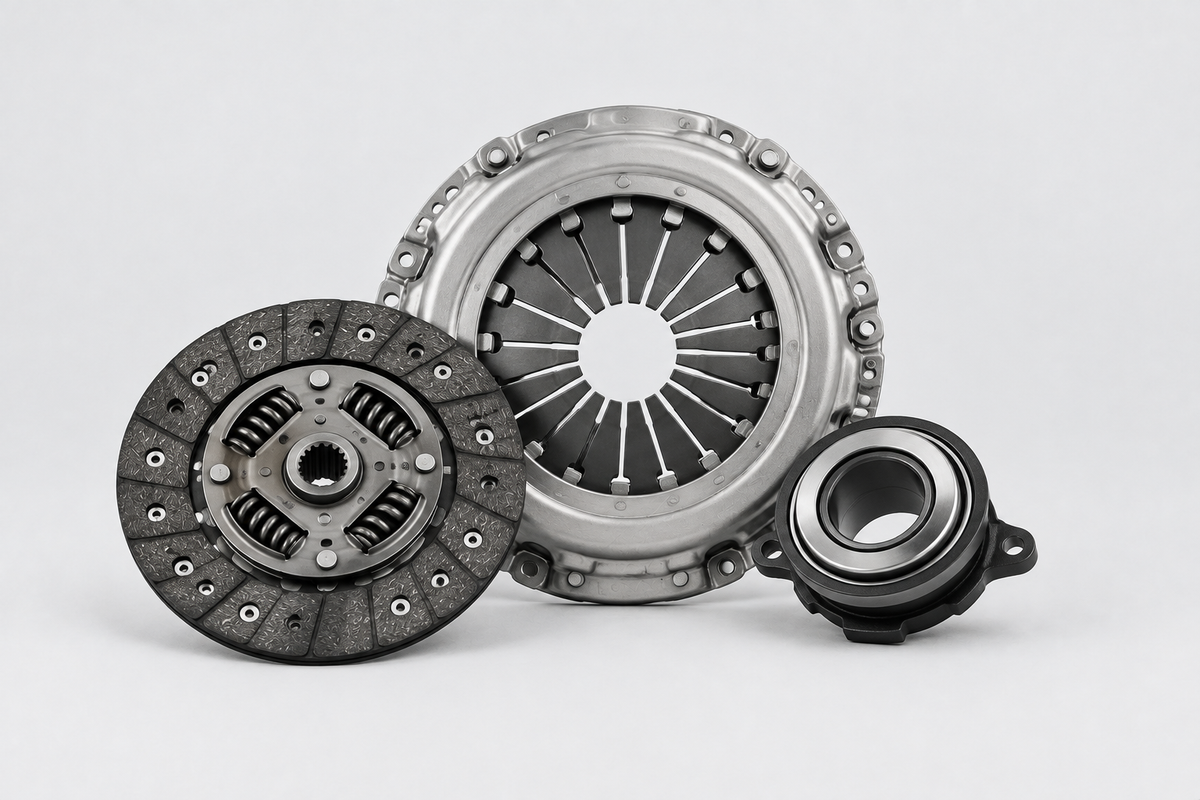 Collection card showing clutch components centered on a light grey background.