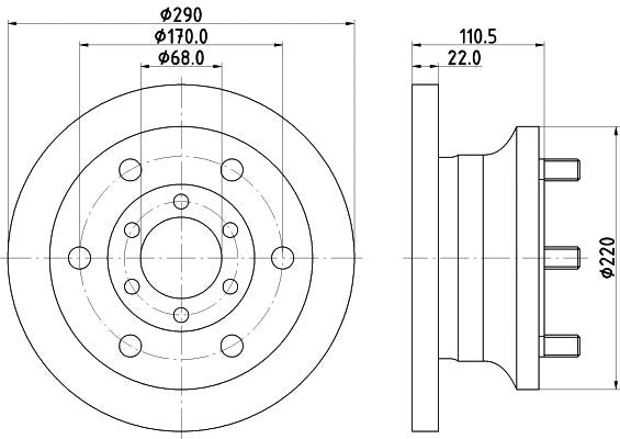 Hella Brake Disc for Iveco, OEM quality, OEM 1908772 - View 2