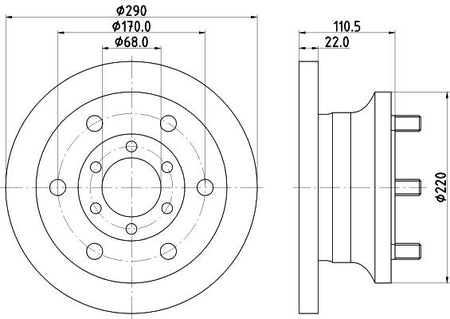 Hella Brake Disc for Iveco, OEM quality, OEM 1908772 - View 2