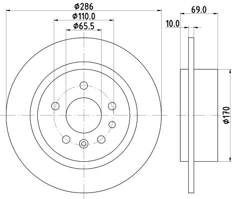 Hella Brake Disc for SAAB & BAIC, OEM quality, OEM 12763591 - View 3