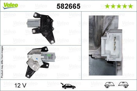 Valeo Rear Wiper Motor for Dacia & Nissan, OEM quality, OEM 28710AX60A, MPN 582665