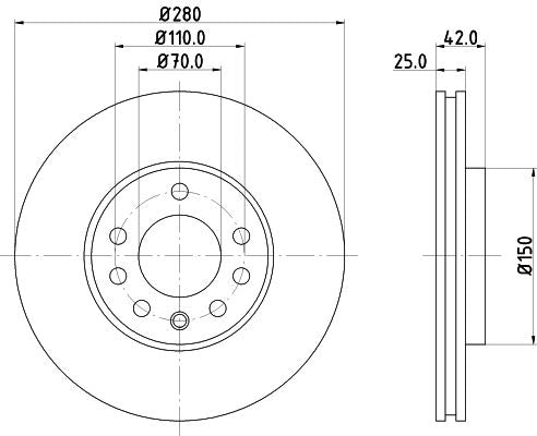 Hella Brake Disc for Holden, Chevrolet & more, OEM quality, OEM 569060 - View 4