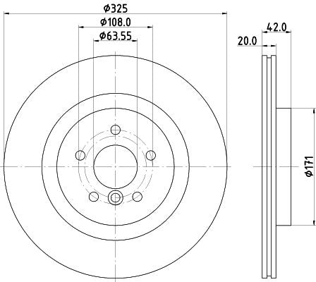 Jaguar XE Brake Disc, Hella OEM, OEM T4N1744 - View 4