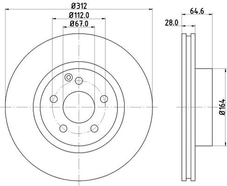 Mercedes-Benz E-Class T-Model Brake Disc, Hella OEM, OEM 2114210912 - View 4