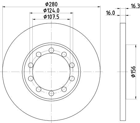FORD Transit Van Brake Disc, Hella OEM, OEM 1371420 - View 2