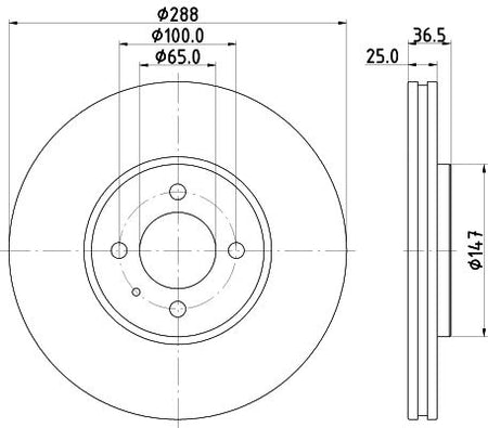 Volkswagen Up! Brake Disc, Hella OEM, OEM 1S0615301K - View 4