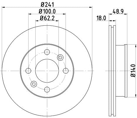 Hyundai i10 II Brake Disc, Hella OEM, OEM 5171207000 - View 3