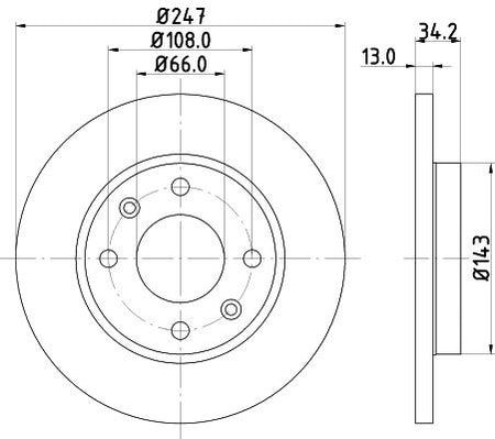 Hella Brake Disc for Peugeot & Citroen, OEM quality, OEM 1618860480 - View 2