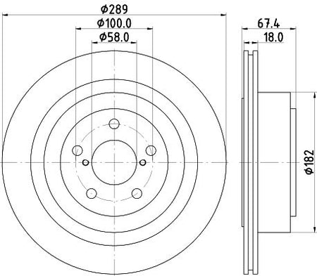 Subaru Legacy IV Brake Disc, Hella OEM, OEM 26700AE030 - View 4