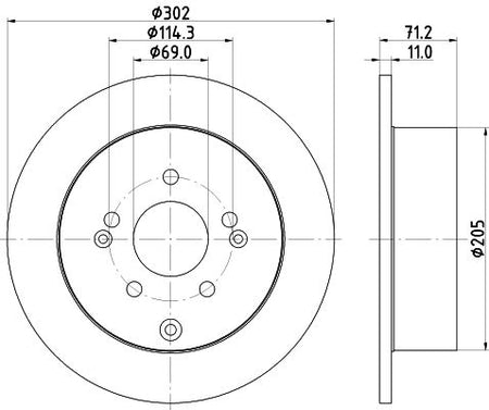 Hyundai Santa Fé II Brake Disc, Hella OEM, OEM 584112B000 - View 3