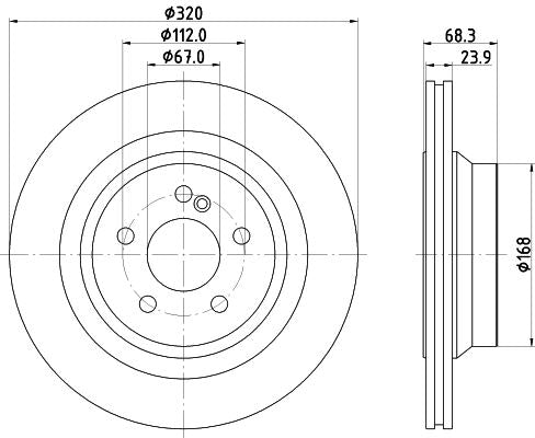 Hella Brake Disc for Mercedes-Benz, OEM quality, OEM 0004231112, MPN 8DD 355 122-951