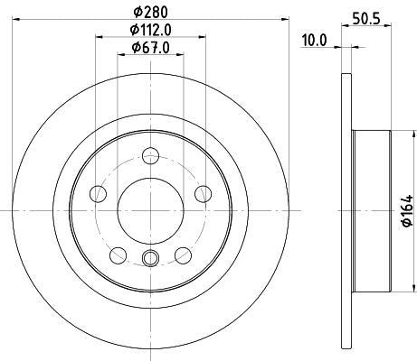 BMW 2 Active Tourer Van Brake Disc, Hella OEM, OEM 34206891085 - View 2