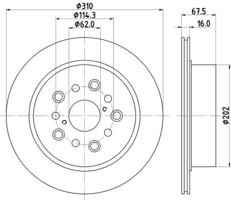 Lexus Ls Brake Disc, Hella OEM, OEM 4243150030 - View 3