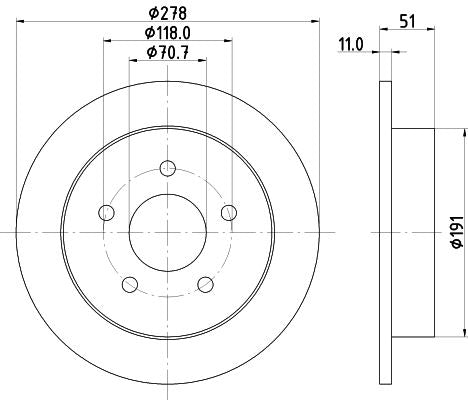 Hella Brake Disc for Chevrolet, Buick & more, OEM quality, OEM 09195294 - View 3
