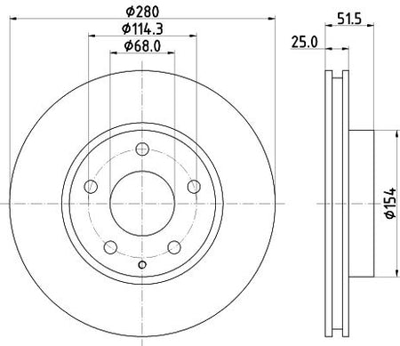 Hella Brake Disc for Mazda, OEM quality, OEM B45A33251A - View 4