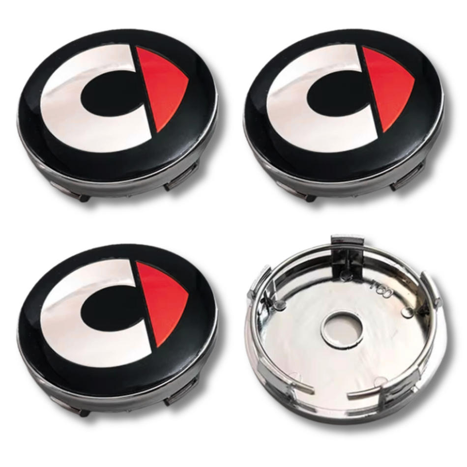 Smart 60mm Red plastic Centre Caps Set, set of 4, OEM A4534000200