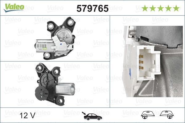 Valeo Rear Wiper Motor for Citroen, Peugeot & more, OEM quality, OEM 6405LQ, MPN 579765