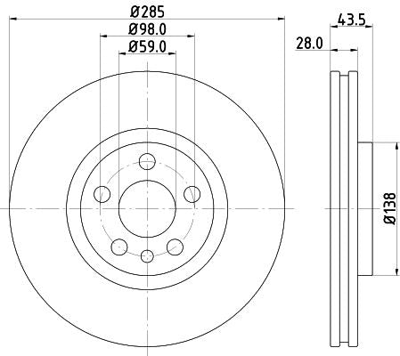 Hella Brake Disc for Roewe (saic), Mg (saic) & more, OEM quality, OEM 1325772080 - View 4