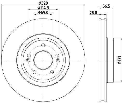 Hella Brake Disc for KIA & Genesis, OEM quality, OEM 51712J5000 - View 3