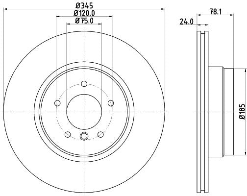BMW X5 Brake Disc, Hella OEM, OEM 34216771971 - View 4