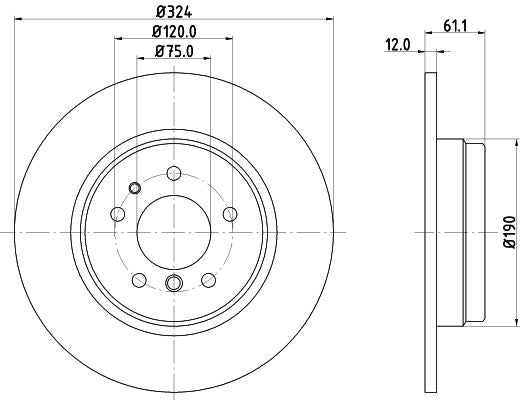 Hella Brake Disc for BMW, OEM quality, OEM 1157953 - View 2