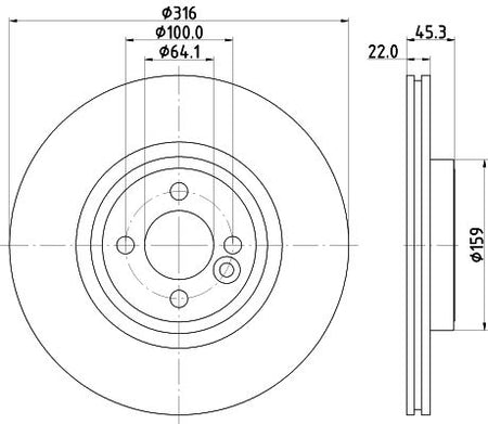 MINI Coupe Brake Disc, Hella OEM, OEM 34106784366 - View 4