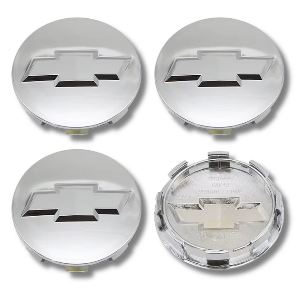 Chevrolet 84mm Silver plastic Centre Caps Set, set of 4, OEM 96452311