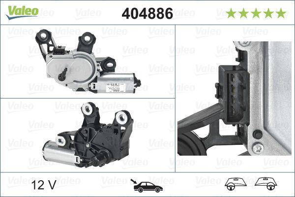 Valeo Rear Wiper Motor for Volkswagen, Seat & more, OEM quality, OEM 1J6955711B, MPN 404886