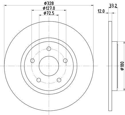 Hella Brake Disc for Dodge & Chrysler, OEM quality, OEM 04779713AA - View 4