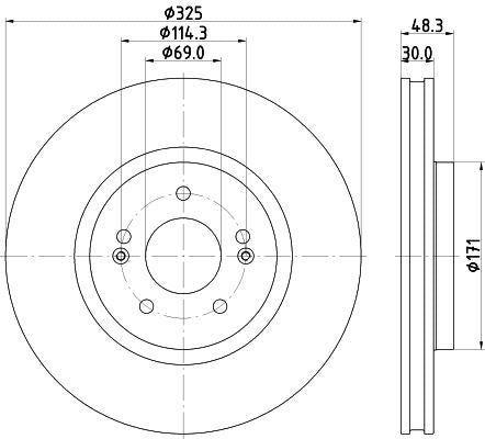 Hyundai Tucson Brake Disc, Hella OEM, OEM 51712N7100 - View 3