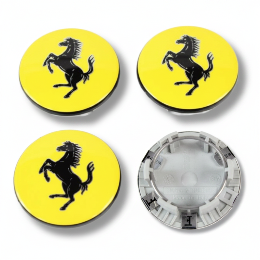 Ferrari Yellow Centre Caps Set