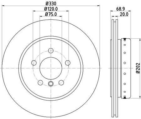 Hella Brake Disc for BMW, OEM quality, OEM 34216775287 - View 2