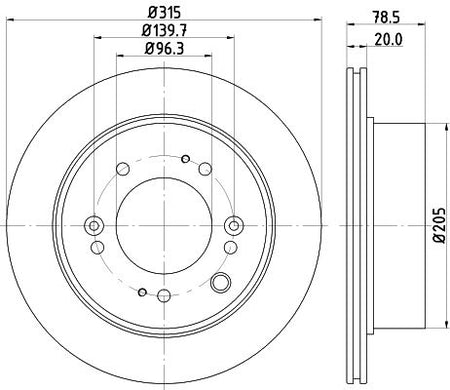 KIA Sorento Brake Disc, Hella OEM, OEM 584113E500 - View 3