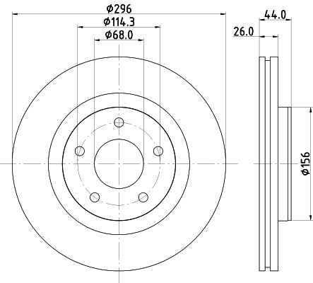 Nissan Juke Brake Disc, Hella OEM, OEM 402061KC2A - View 3