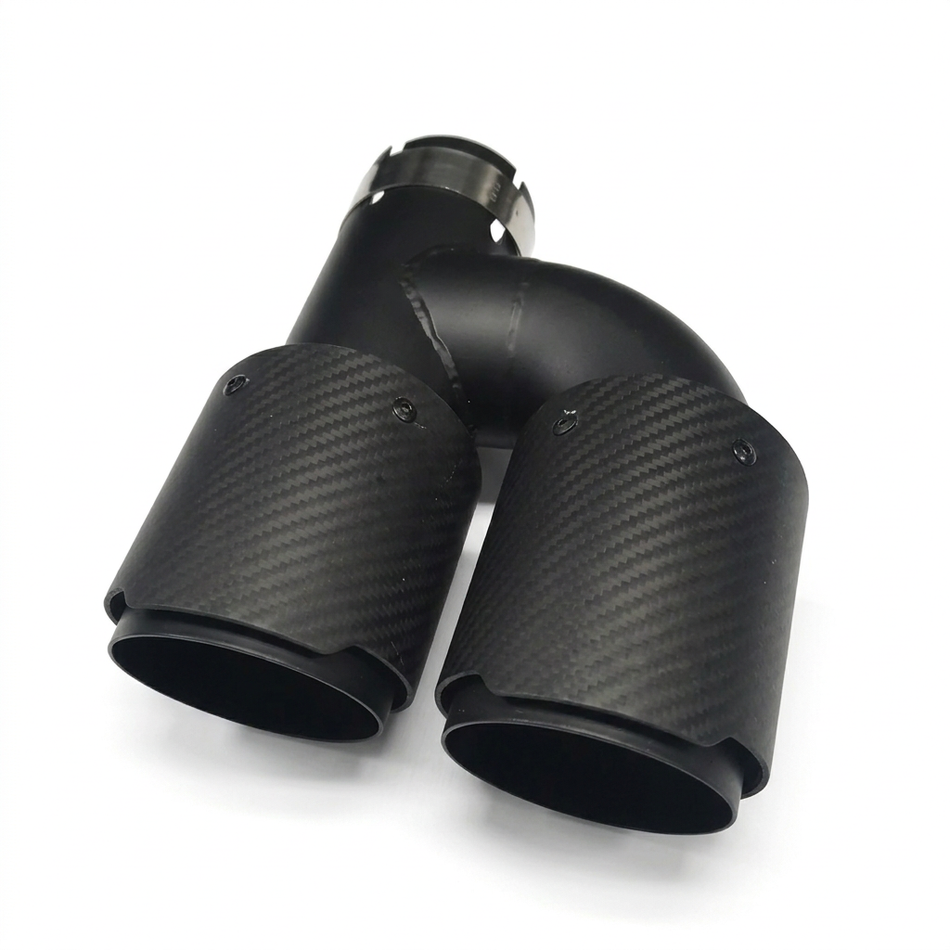 Dual Carbon Fibre & Stainless Steel Exhaust Tip