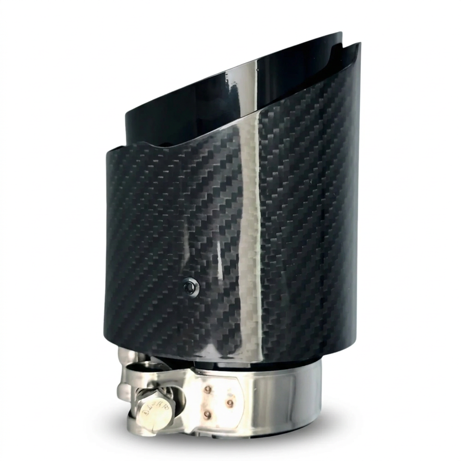 Glossy Carbon Fiber Exhaust Tip - Single Outlet
