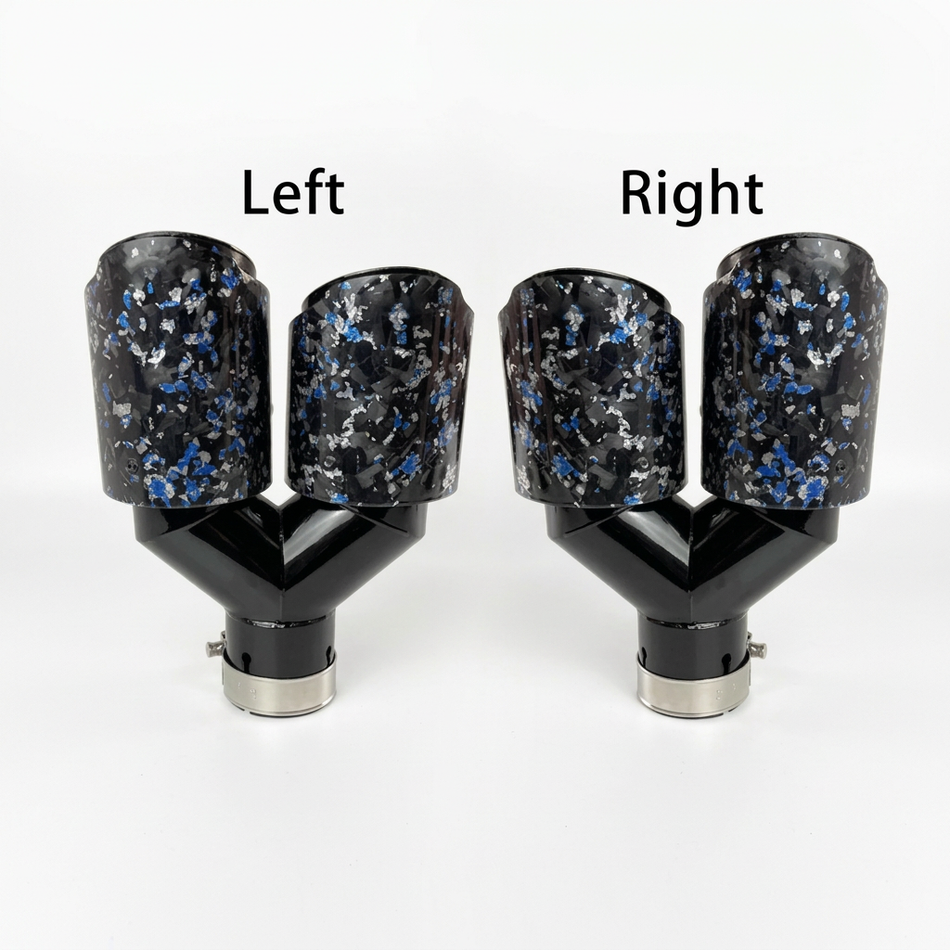 Left and right twin exhaust tips without supplier logo