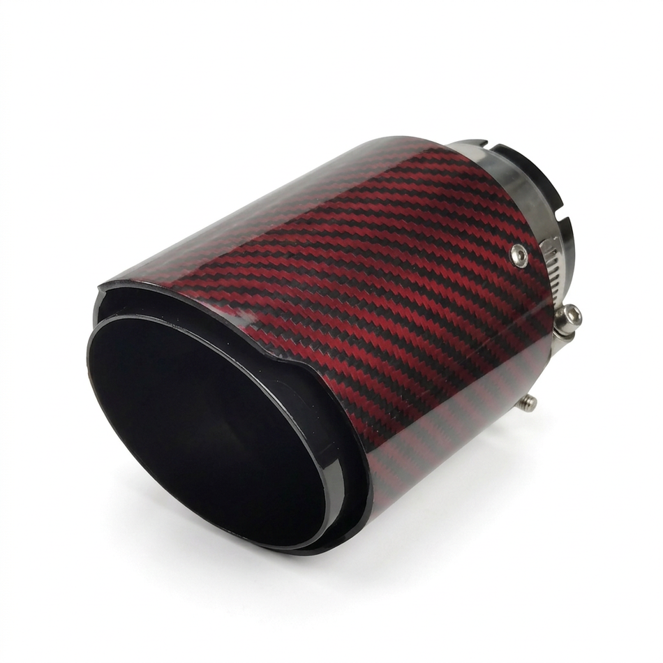 Single red carbon-fibre exhaust tip on white