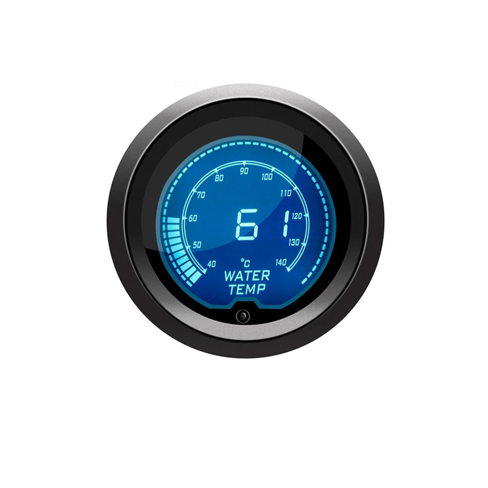 52mm Digital LCD Multi-Function Gauge (Tachometer / Boost / Water Temp / Oil Temp / Oil Pressure / Volt / Exhaust Temp / AFR) - Universal Fit